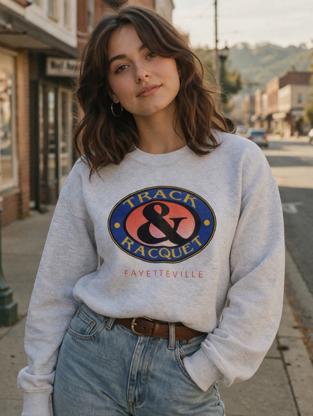 Vintage Lee Heavyweight Track & Racquet Gray Sweatshirt Made in USA